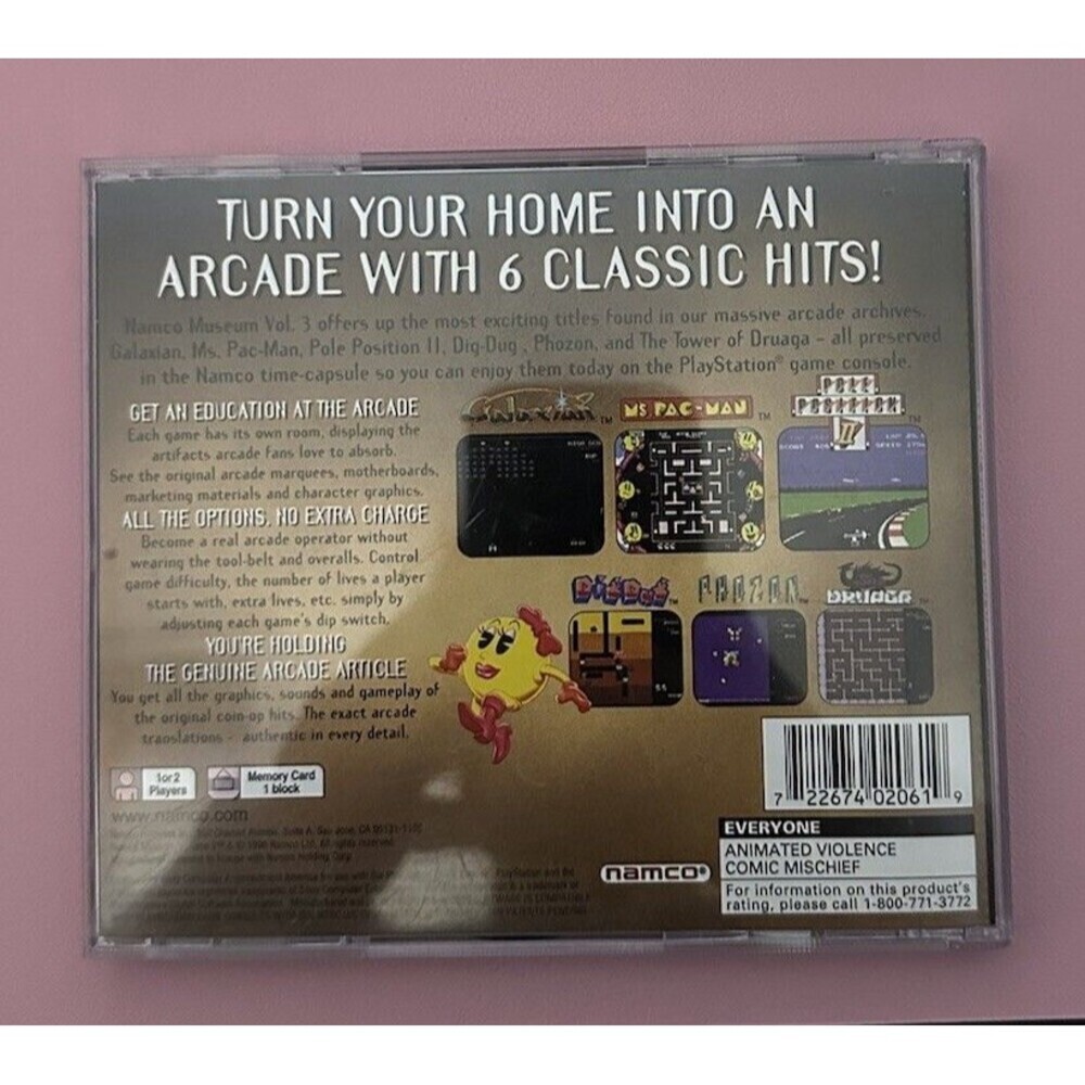 Namco Museum Vol. 3 (PlayStation 1, PS1) *Complete CIB w/ Reg Card & Hint Book* - Picture 3 of 4